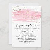 Waterverf Roze Blush en Gold Lingerie Shower Kaart (Voorkant)