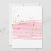 Waterverf Roze Blush en gouden ruggengraat Kaart (Achterkant)