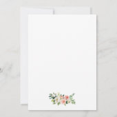 Waterverf Roze Blush en White Floral Wedding Kaart (Achterkant)