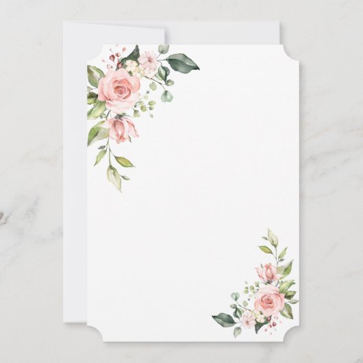 Waterverf Roze Blush Floral Gold Graduparty Kaart (Achterkant)