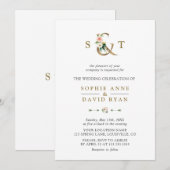 Waterverf Roze Blush Flowers Ampersand Weddenschap Kaart (Voorkant / Achterkant)