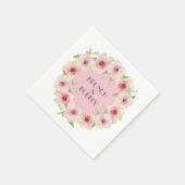 Waterverf Roze Blush Flowers Napkins Servet (Hoek)