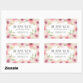 Waterverf Roze Blush Flowers Rechthoekige Sticker (Vel)