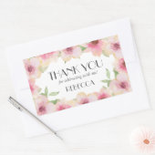Waterverf Roze Blush Flowers Rechthoekige Sticker (Envelop)