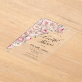 Waterverf Roze Blush Flowers Vrijgezellenfeest Acryl Uitnodigingen (Laagn)