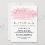 Waterverf Roze Blush & Gold Bachelorette Party Kaart (Voorkant)