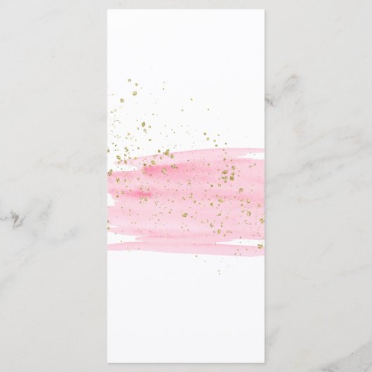 Waterverf Roze Blush & Gold Bedankt Menu (Achterkant)