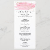 Waterverf Roze Blush & Gold Bedankt Menu (Voorkant)