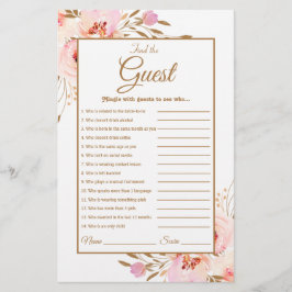 Waterverf Roze Blush Gold Roos Vrijgezellenfeest g