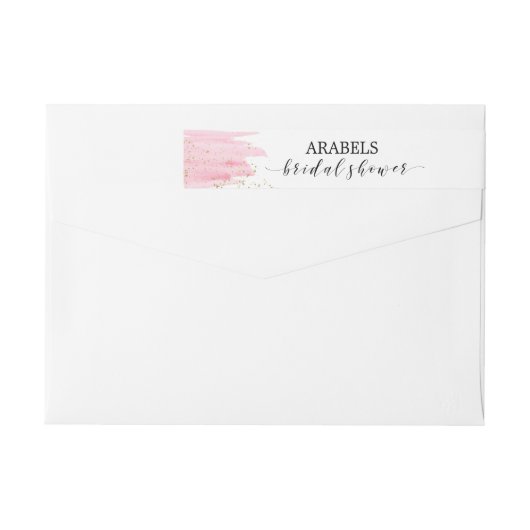 Waterverf Roze Blush & Gold Sparkle Vrijgezellenfe (Achterkant)