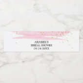 Waterverf Roze Blush & Gold Sparkle Vrijgezellenfe Waterfles Etiket (Enkel label)