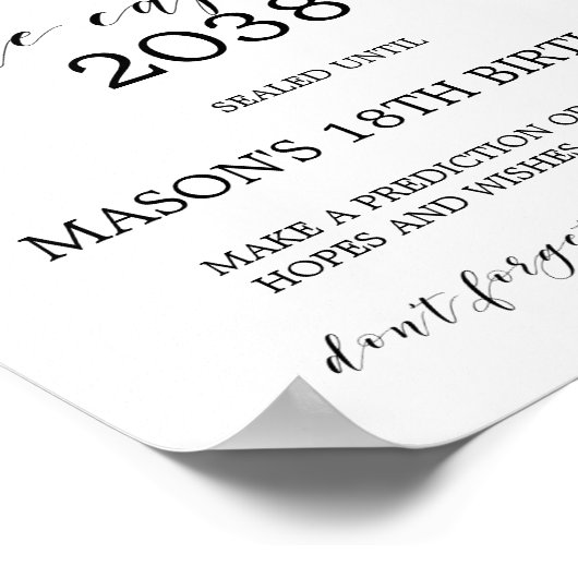 Waterverf Roze Blush & Gold Time Capsule Sign Poster (Hoek)