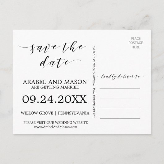 Waterverf Roze Blush & Gold Weddenschap Bewaar de Aankondigingskaart (Achterkant)