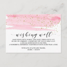 Waterverf Roze Blush & Gold Wedding Goed Informatiekaartje