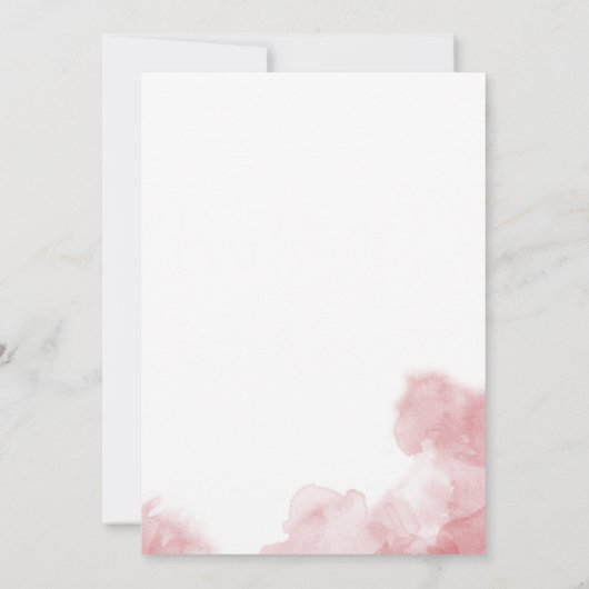 Waterverf Roze Blush & Goud bruiloft Brunch Kaart (Achterkant)