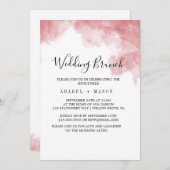 Waterverf Roze Blush & Goud bruiloft Brunch Kaart (Voorkant / Achterkant)