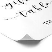 Waterverf Roze Blush & Gouden Cadeau Tafelkaart Poster (Hoek)