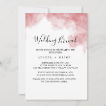 Waterverf Roze Blush & Gouden Trouwbrunch 