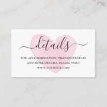 Waterverf roze blush hart script huwelijksdetails