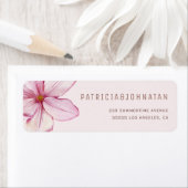 Waterverf roze blush magnolia bloemenbruiloft etiket (Insitu)