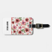  Waterverf Roze Blush Roos Bagagelabel (Voorkant horizontaal)