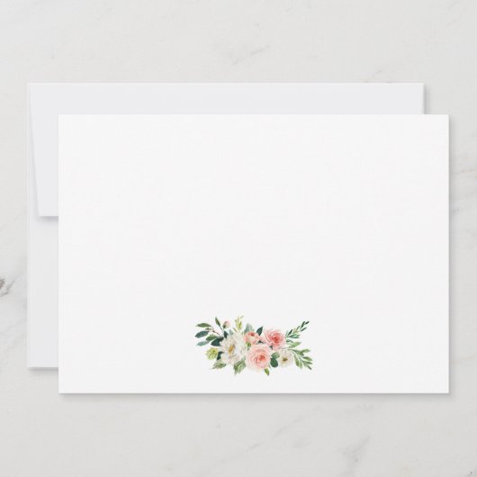 Waterverf Roze Blush Weddenfoto Bedankkaart (Achterkant)