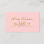 Waterverf Roze Blush Wit Bloemen Goud Elegant Visitekaartje (Achterkant)