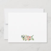 Waterverf Roze Blush Witte Bloem Gepersonaliseerd Notitiekaartje (Achterkant)
