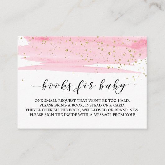 Waterverf Roze Boek Verzoek Inschrijving Informatiekaartje (Voorkant)