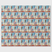 Waterverf Roze Boeket in verfkwast Cadeaupapier (Vlak)