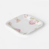 Waterverf Roze Boerderijdieren Baby shower Borden Papieren Bordje (Gebogen)