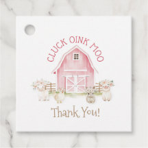 Waterverf Roze Boerderijdieren Baby Shower Cadeaut