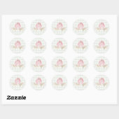 Waterverf Roze Boerderijdieren Baby shower Sticker (Vel)