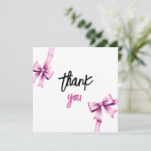 Waterverf Roze Bogen Coquette Sweet 16 Verjaardag Bedankkaart (Staand voorkant)