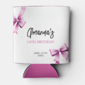 Waterverf Roze Bogen Coquette Sweet 16 Verjaardag Blikjeskoeler (Voorkant)