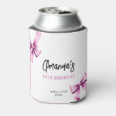 Waterverf Roze Bogen Coquette Sweet 16 Verjaardag Blikjeskoeler (Blikje Achterkant)