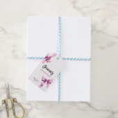 Waterverf Roze Bogen Coquette Sweet 16 Verjaardag Cadeaulabel (Met Touw)