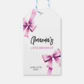 Waterverf Roze Bogen Coquette Sweet 16 Verjaardag Cadeaulabel (Achterkant)