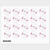 Waterverf Roze Bogen Coquette Sweet 16 Verjaardag Ronde Sticker (Vel)