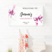 Waterverf Roze Bogen Coquette Sweet 16 Verjaardag Spandoek (Insitu)