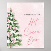 Waterverf Roze Bogen Kerstboom Hot Cocoa Bar Poster (Voorkant)