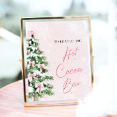 Waterverf Roze Bogen Kerstboom Hot Cocoa Bar Poster
