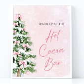 Waterverf Roze Bogen Kerstboom Hot Cocoa Bar Poster