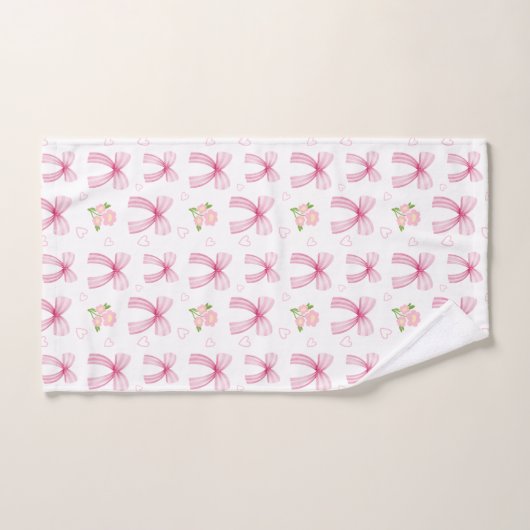 Waterverf Roze Bogen Met Harten Bad Handdoek (Handdoek)