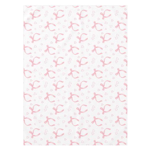 Waterverf Roze Bogen Met Harten Tafelkleed (Voorkant)