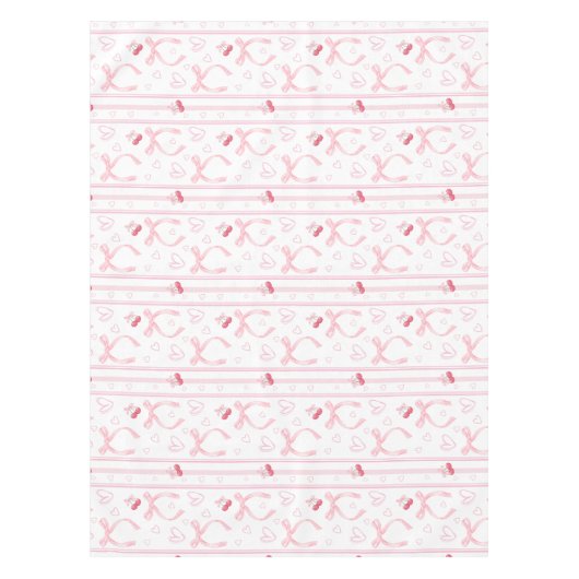 Waterverf Roze Bogen Met Harten Tafelkleed (Voorkant)