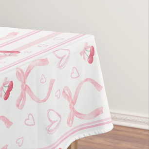 Waterverf Roze Bogen Met Harten Tafelkleed