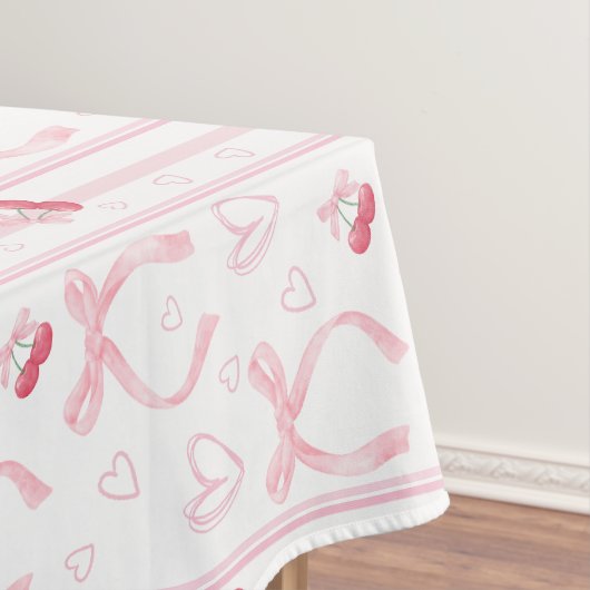 Waterverf Roze Bogen Met Harten Tafelkleed (Voorbeeld)