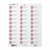 Waterverf roze boho bloemen. Huwelijksadres Etiket (Full Sheet)