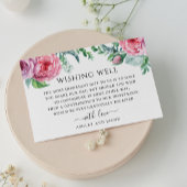 Waterverf roze boho bloemenbruiloft wensing goed informatiekaartje